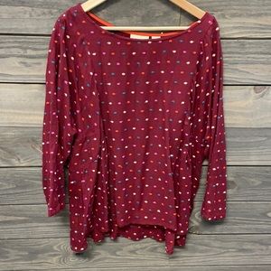 Burgundy Maeve by Anthropologie long sleeved top